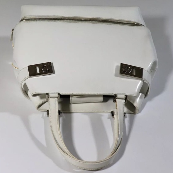 Authentic limited edition Rare Salvatore Ferragamo white leathr satchel - Picture 4 of 8